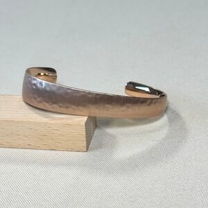 Kendra Scott Rose Gold Tone Hammered Cuff Bracelet Asymmetrical